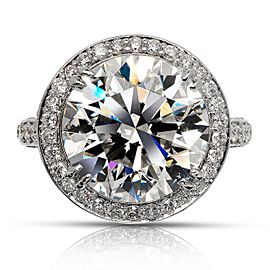 7 CARAT ROUND CUT F COLOR VVS2 CLARITY HALO DIAMOND ENGAGEMENT RING 18K WHITE GOLD GIA CERTIFIED 6 CT F VVS2 BY MIKE NEKTA