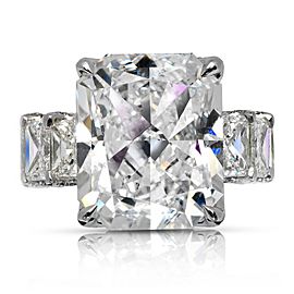 25 CARAT RADIANT CUT E COLOR VVS2 CLARITY DIAMOND ENGAGEMENT RING PLATINUM GIA CERTIFIED 15 CT E VVS2 BY MIKE NEKTA