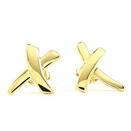 TIFFANY & Co 18K Yellow Gold Kiss Cross X Earrings LXWBJ-836