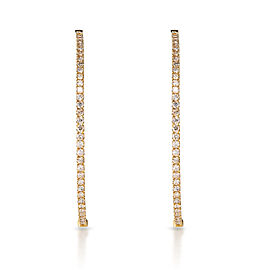 True 4 Carat Round Brilliant Diamond Hoop Earrings in 14k Yellow Gold