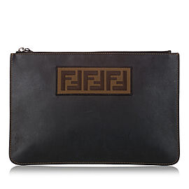 Fendi Zucca Leather Clutch Bag