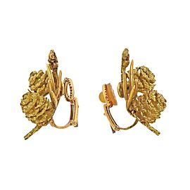 Hermes Paris Gold Pine Conifer Cone Earrings