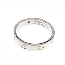 Cartier 18k White Gold Mini Love 1P Diamond Ring