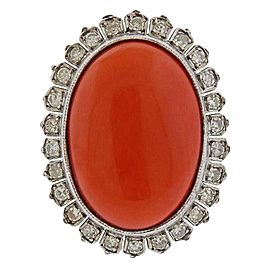 Gold Diamond Coral Dome Ring