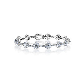 Kamila 7 Carats Round Brilliant Diamond Single Row Bracelet in 18k White Gold