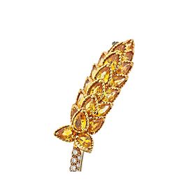 Chanel Yellow Sapphire Diamond Gold Brooch Pin