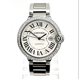 CARTIER BALLON BLEU 42mm Automatic Steel 2.05TCW DIAMOND Watch