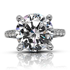 7 CARAT ROUND CUT E COLOR VVS1 CLARITY DIAMOND ENGAGEMENT RING 18K WHITE GOLD GIA CERTIFIED 5 CT E VVS1 BY MIKE NEKTA