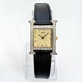 HERMES HEURE H 2 Tone 0.92TCW DIAMOND Watch