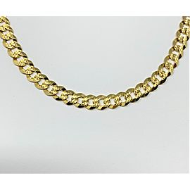 14k Yellow Gold Diamond Cut Curb Link Chain Necklace