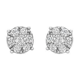 True 14k White Gold 3.00ct Diamond Stud Earrings