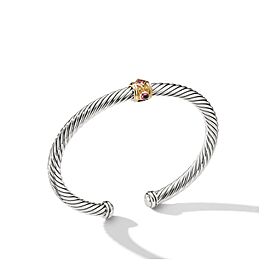 David Yurman Renaissance Bracelet with Pink Tourmaline, Rhodolite Garnet and 14k Gold