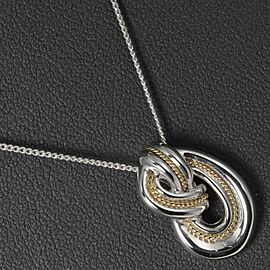 TIFFANY & Co 925 Silver/18K Gold vintage combi knot Necklace LXNK-975