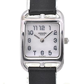 HERMES Cape Cod CC1.190 18K white Gold Quartz Watch LXGJHW-495