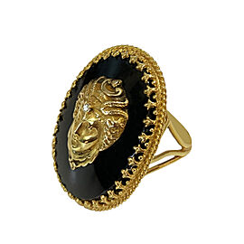 Black on Yellow Gold Head Ring