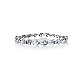 Amira 5 Carats Round Brilliant Single Row Bracelet in 18k White Gold