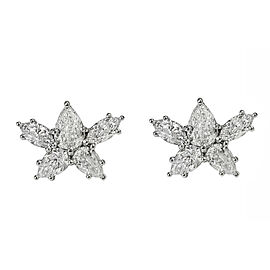 Platinum Cluster 3.25ct. Diamonds Earrings