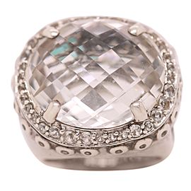 John Hardy Silver White Topaz and Diamond Ring