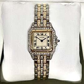 CARTIER PANTHÉRE Quartz 22mm 2 Row Gold Diamond Watch