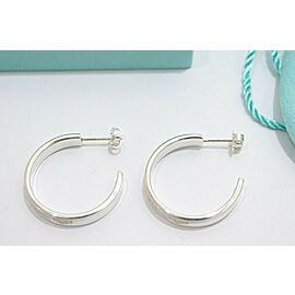 Tiffany & Co. 925 Silver 1837 28mm Wide Hoop Earrings Lxmda-143