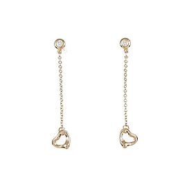 TIFFANY & Co 18K Pink Gold Open Heart Diamond Earrings LXGKM-126