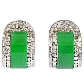 GIA Natural Jadeite Jade Diamond Gold Hoop Earrings-hoop-earrings/id-j_11228882/