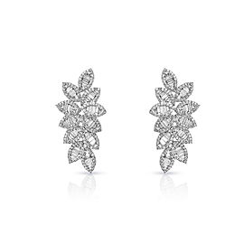 Vivian Carat Combine Mixed Shape Diamond Chandelier Earrings for Ladies in 14kt White Gold