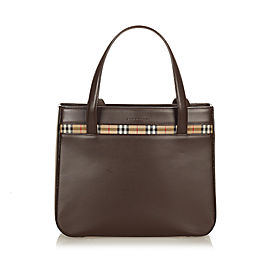 Burberry Haymarket Check Leather Handbag