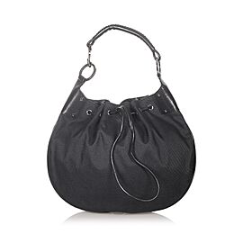 Gucci Canvas Drawstring Hobo Bag