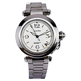 Cartier Pasha C 2324 Stainless Steel & White Dial 35mm Unisex Watch