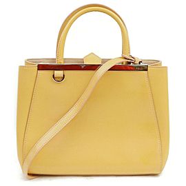 Fendi 2jour Tote 2way Vietllo with Strap 872697 Light Brown Leather Shoulder Bag