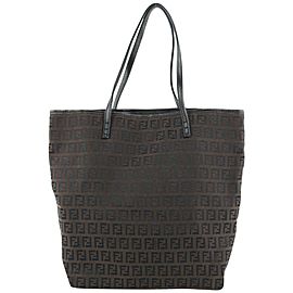 Fendi Dark Brown Monogram FF Bucket Shopper Tote Bag 90ff427