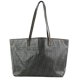 Fendi Black x Brown Monogram FF Spalmati Roll Tote bag 104ff428