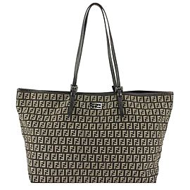 Fendi Brown Monogram FF Zucca Roll Tote Bag 929ff1