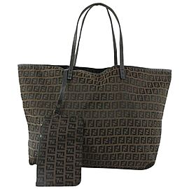 Fendi Brown x Black Monogram FF Roll Tote Bag 1115f20