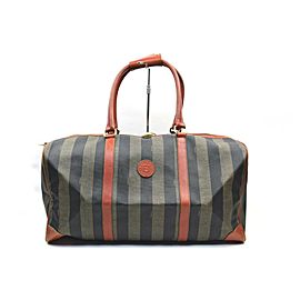 Fendi Pequin Stripe Boston Duffle Boston Bag 858259