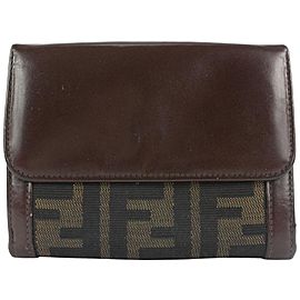 Fendi Brown Monogram FF Zucca Compact Bifold Wallet 3ff525