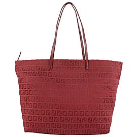 Fendi Burgundy Monogram FF Zucca Roll Tote Shopper Bag 112f15