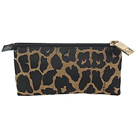 Fendi Brown x Black Leopard Cheetah Cosmetic Pouch 914ff45