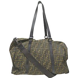 Fendi Large Monogram FF Zucca Tobacco Duffle Bag with Strap 863180