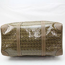 Fendi Duffle Patent Ff Zucca Forever Boston 870964 Brown Pvc Weekend/Travel Bag