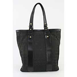 Fendi Black FF Monogram Zucca Shopper Tote 15LV1029