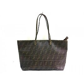 Fendi Ff Zucca Monogram Roll Shopper 239777 Brown X Yellow Coated Canvas Tote