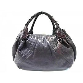 Fendi Hobo Chocolate Spy Woven 239778 Dark Brown Leather Satchel