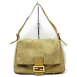 Fendi Hobo Ff Forever Momma Mamma Mama Flap 872784 Beige Suede Leather Shoulder Bag