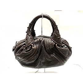 Fendi Tiny Nano Mini Spy Hobo Brown Leather Woven 239763