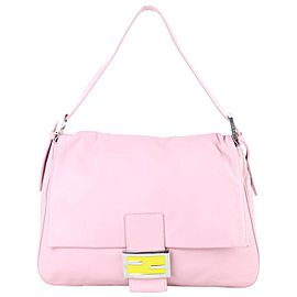 Fendi Pink Leather Mamma Baguette 131ff429