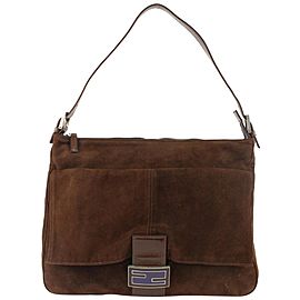 Fendi Brown Suede Mamma Forever Baguette 106f3