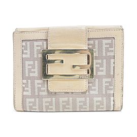 Fendi Monogram Zucca Wallet Forever FF Compact Flap Logo 16FK0116