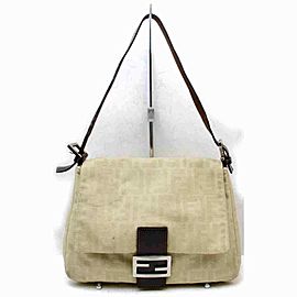 Fendi Monogram Ff Zucca Mama Forever Flap 872951 Beige Canvas Shoulder Bag